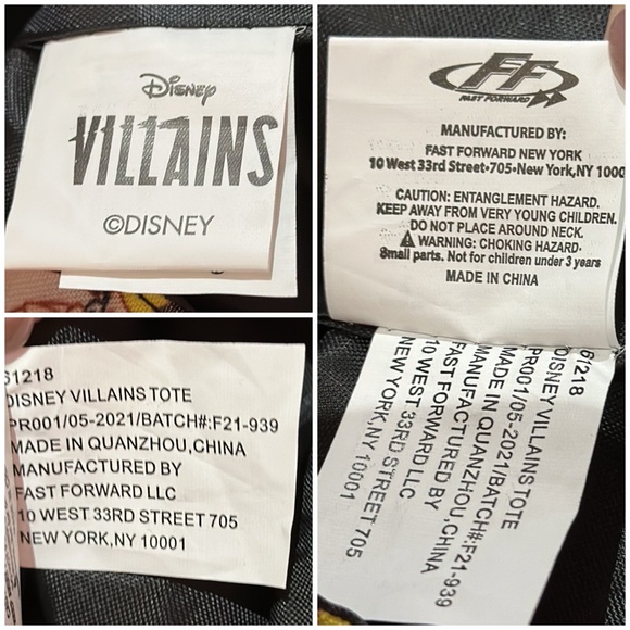 Disney® Villians Colorful Print Cover, Tote Bag. Velcro Closure NWT, uncarried! - Picture 8 of 12